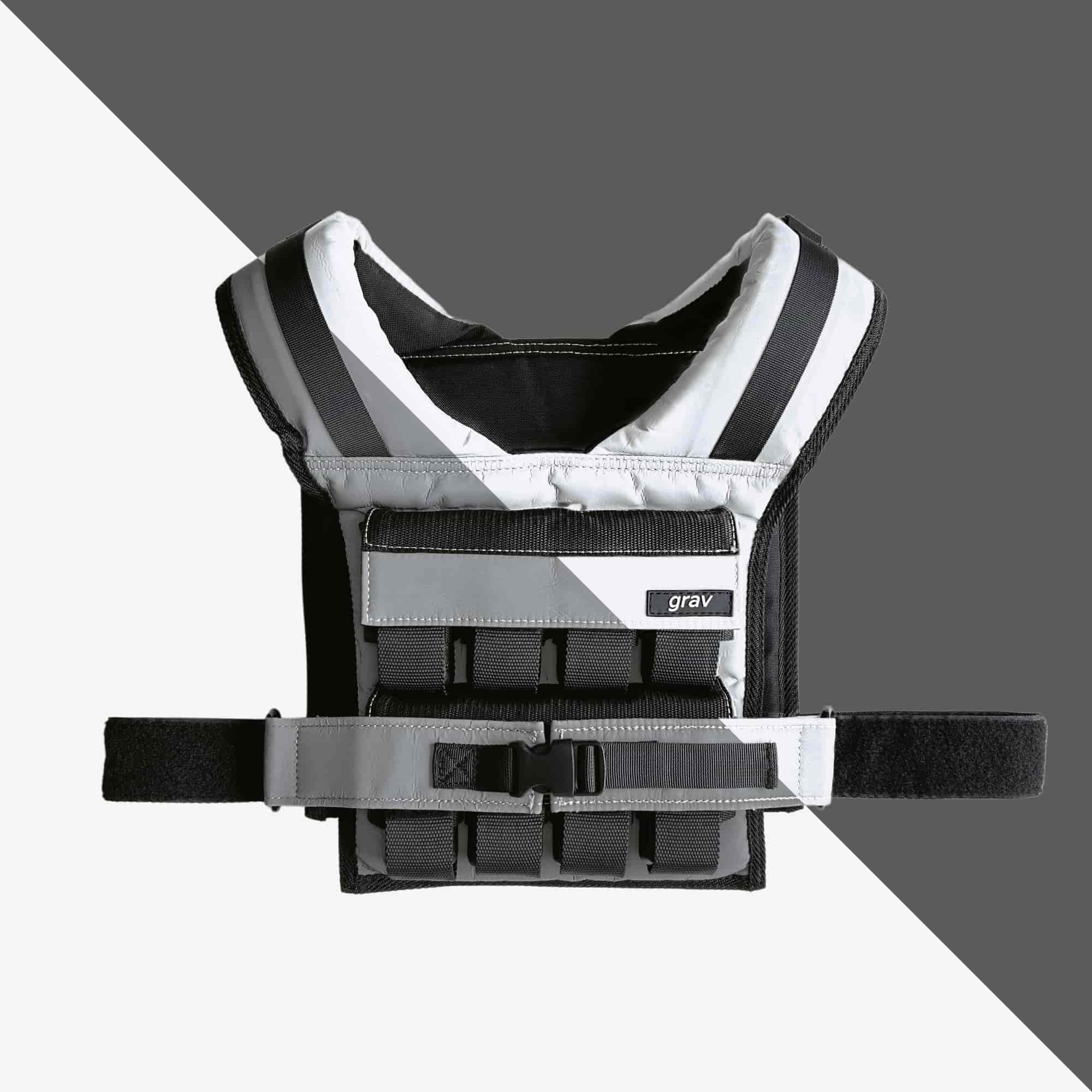 Grav Weight Vest 16kg - Reflective Grey – Gravgear SG